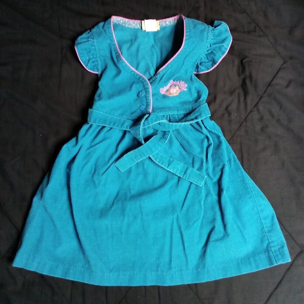 Vintage 80s Cabbage Patch Kids Corduroy Dress Youth Girls 6